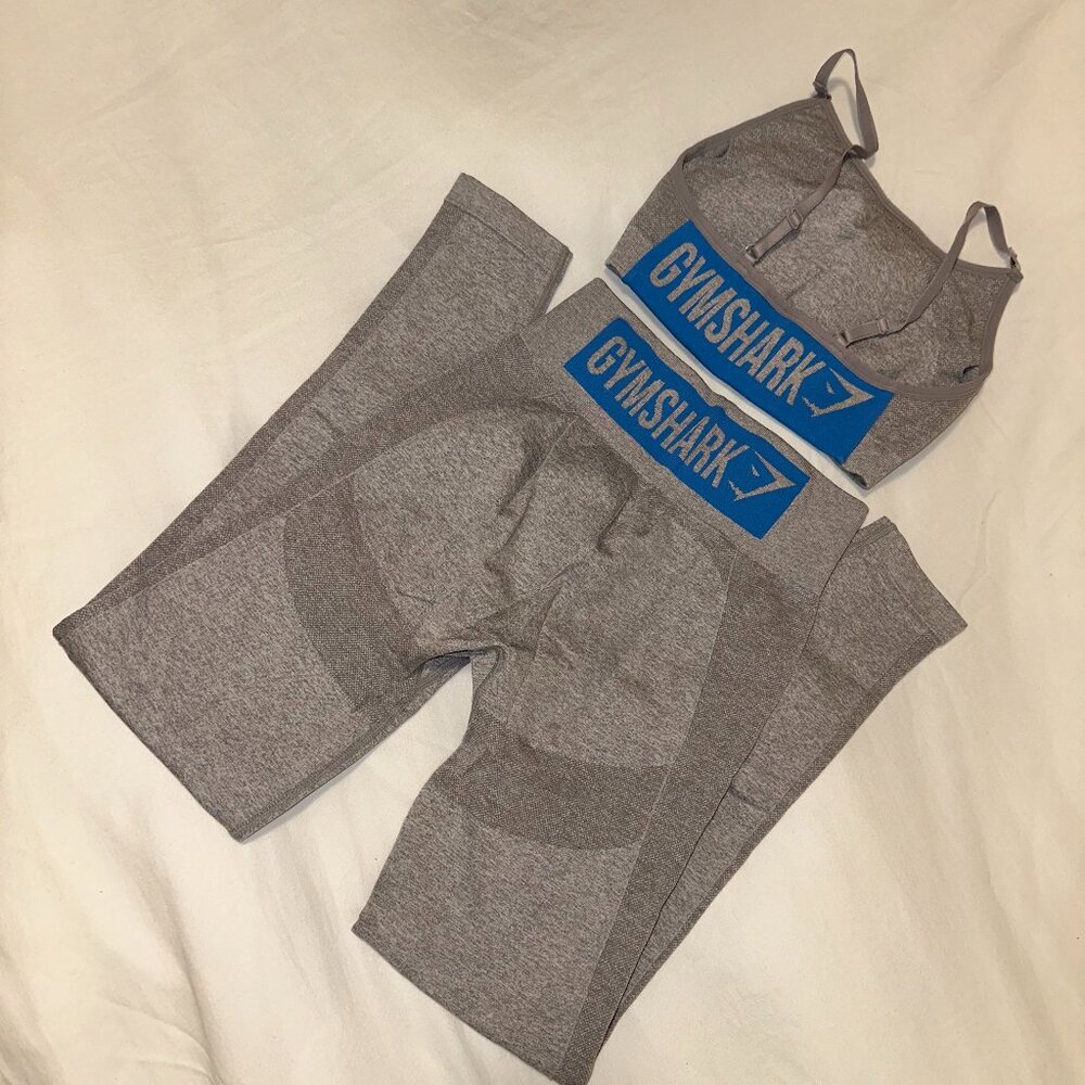 Gymshark flex set - light grey/blue